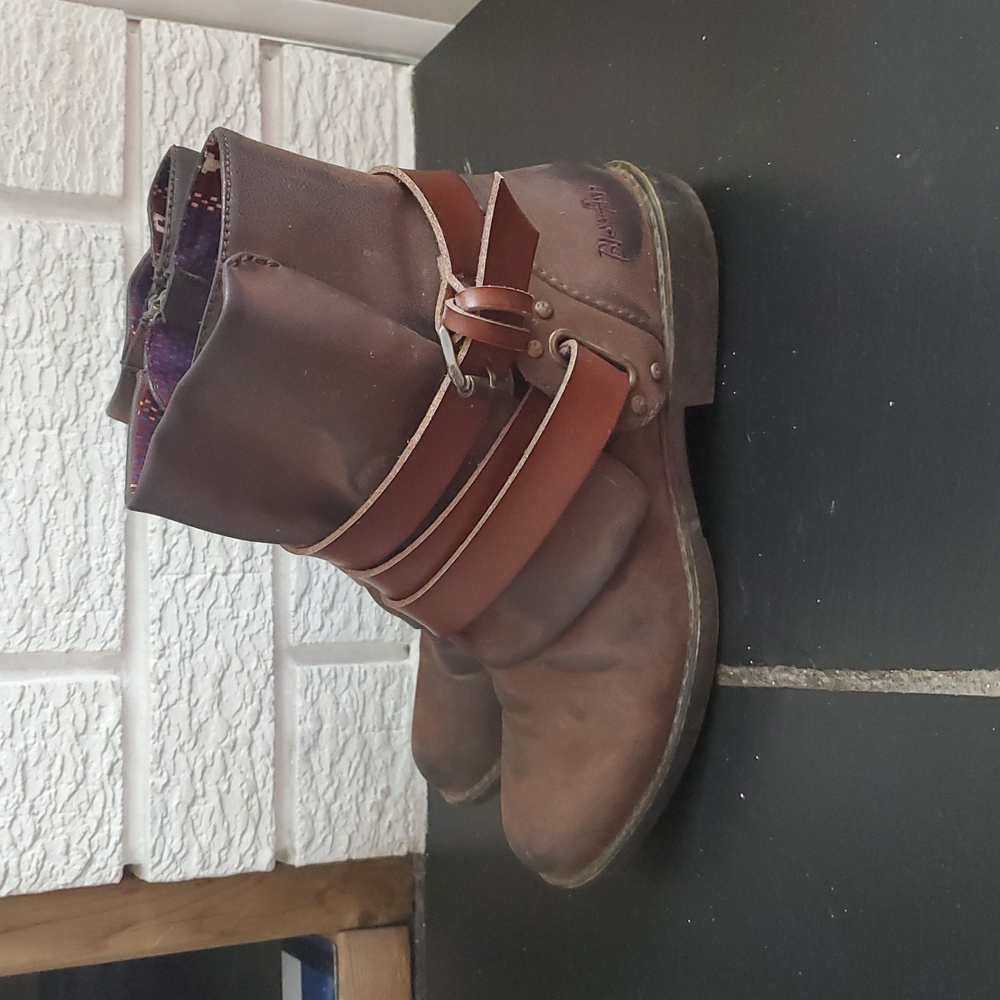 BLOWFISH ALIAS GRAY Leather BOOTIES ANKLE Strap Boho Festival BOOTS WOMENS US 6 - Picture 6 of 10